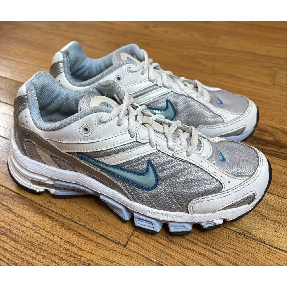 Nike Womens Air Dual D Phylon 313649-041 White Running Shoes Sneakers Size 8